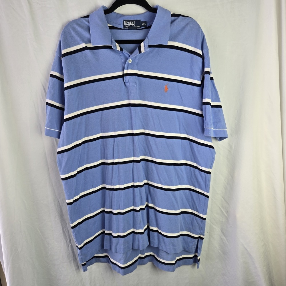 Polo Ralph Lauren Striped Polo Mens XXL Preppy Rugby Logo Academia‎ School Pony
